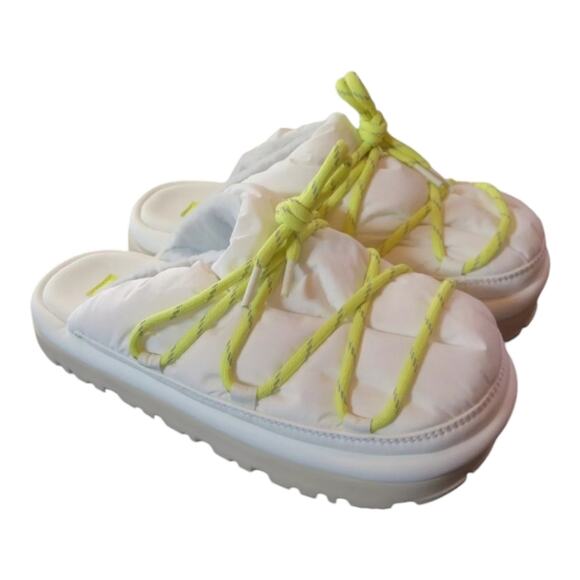 UGG Spaceslider Tech Slide Platform Lug Sole White Casual‎ Slide Slipper Size 10 - Picture 1 of 10